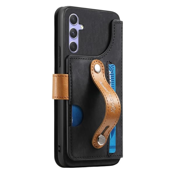 SKALO Samsung A36 5G SW-01 Retro PU-Læder Flip Cover - Sort