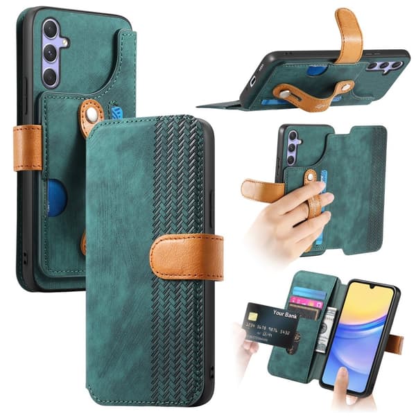 SKALO Samsung A36 5G SW-01 Retro PU-Læder Flip Cover - Sort