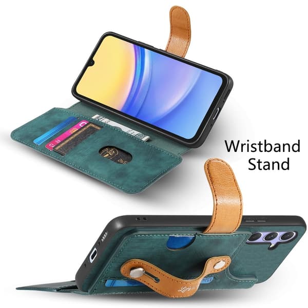 SKALO Samsung A36 5G SW-01 Retro PU-Læder Flip Cover - Sort