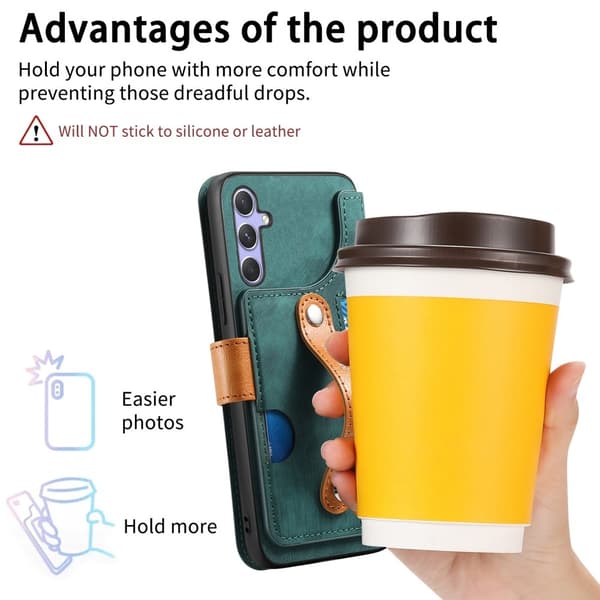 SKALO Samsung A36 5G SW-01 Retro PU-Læder Flip Cover - Sort