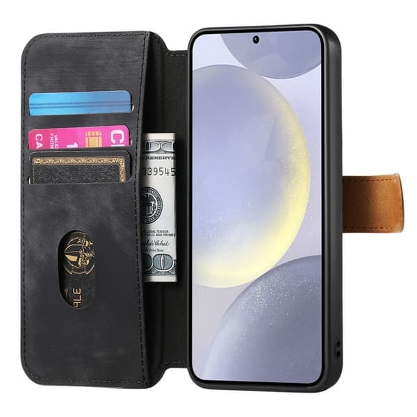 SKALO Samsung A36 5G SW-01 Retro PU-Læder Flip Cover - Sort