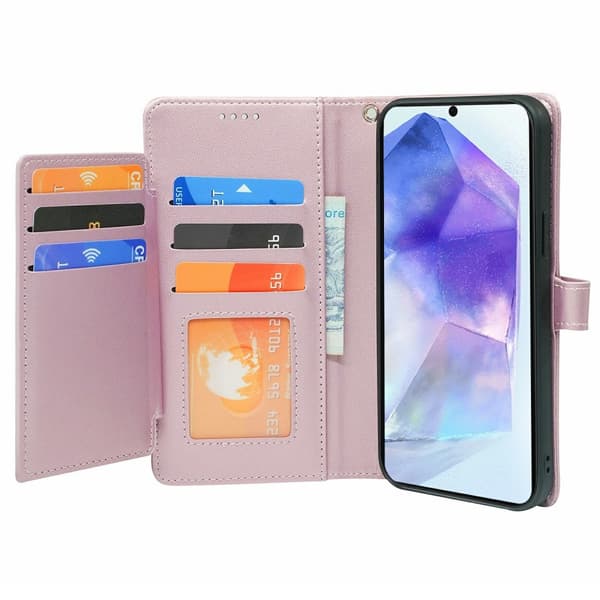 SKALO Samsung A36 5G 9-RUM Flip Cover - Rosa guld