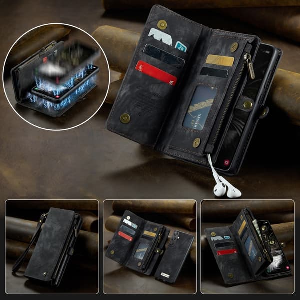 CaseMe Samsung A36 5G 008 BIg Wallet 2in1 Magnet Plånboksfodral - Svart