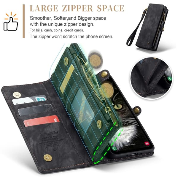 CaseMe Samsung A36 5G 008 BIg Wallet 2in1 Magnet Plånboksfodral - Svart