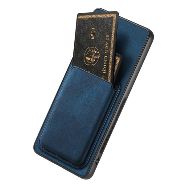 SKALO Samsung A56 5G PU-læder magnetisk kortholder Cover - Blå