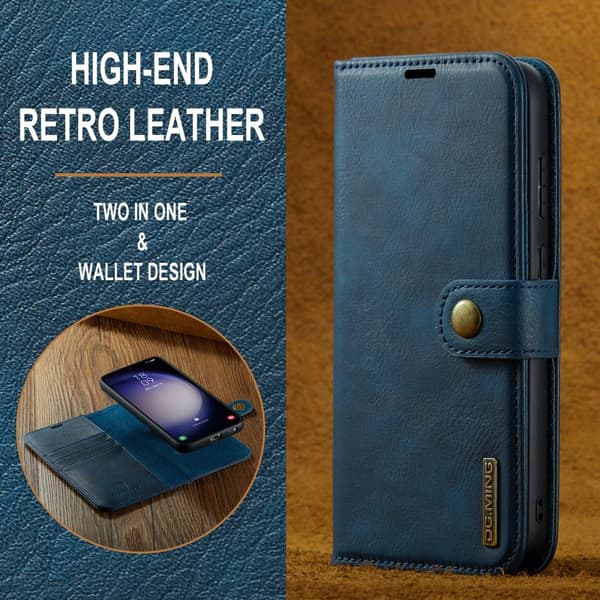 DG MING Samsung A56 5G 2-i-1 Magnet Flip Cover - Blå
