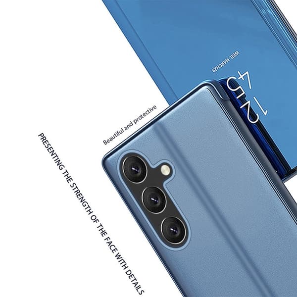 SKALO Samsung A56 5G Clear View Lompakkokotelo - Ruusukulta
