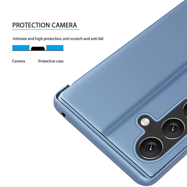 SKALO Samsung A56 5G Clear View Flip Cover - Rosa guld