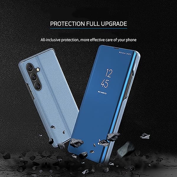 SKALO Samsung A56 5G Clear View Flip Cover - Rosa guld