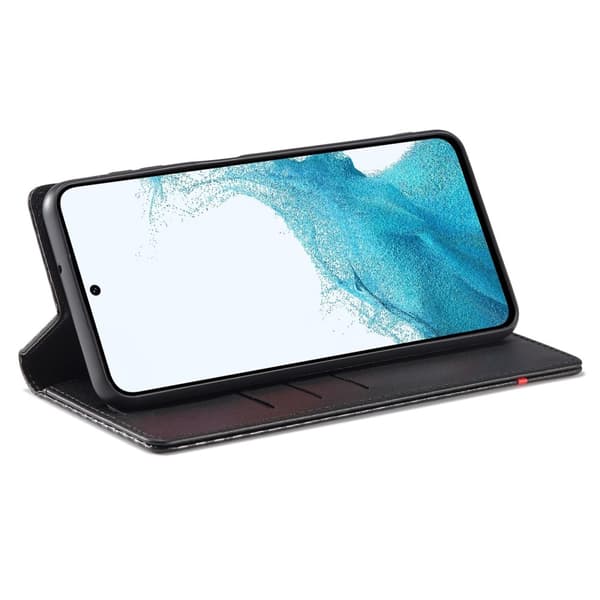 SKALO Samsung A56 5G LC.IMEEKE Carbon Fiber Lompakkokotelo - Musta