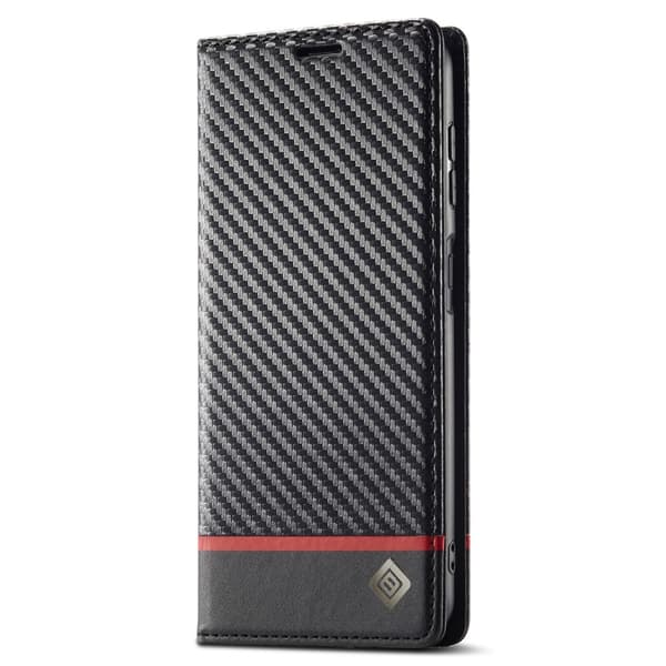 SKALO Samsung A56 5G LC.IMEEKE Carbon Fiber Lompakkokotelo - Musta