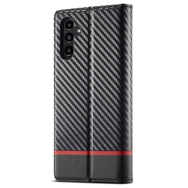 SKALO Samsung A56 5G LC.IMEEKE Carbon Fiber Lompakkokotelo - Musta