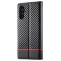Pikkukuva 11 / 11: SKALO Samsung A56 5G LC.IMEEKE Carbon Fiber Lompakkokotelo - Musta