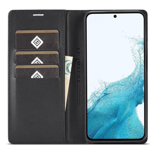 SKALO Samsung A56 5G LC.IMEEKE Carbon Fiber Lompakkokotelo - Musta