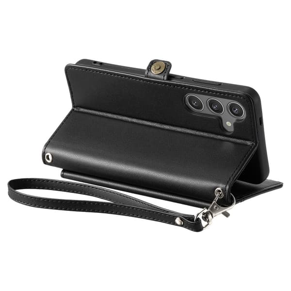 SKALO Samsung A56 5G PU-Läder Envelope Plånboksfodral - Svart