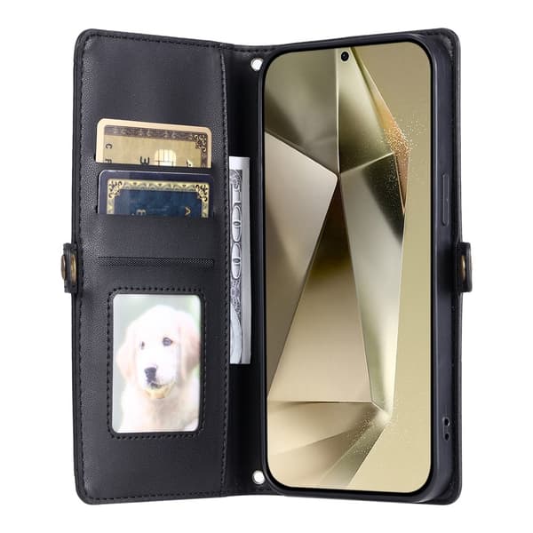 SKALO Samsung A56 5G PU-Läder Envelope Plånboksfodral - Svart