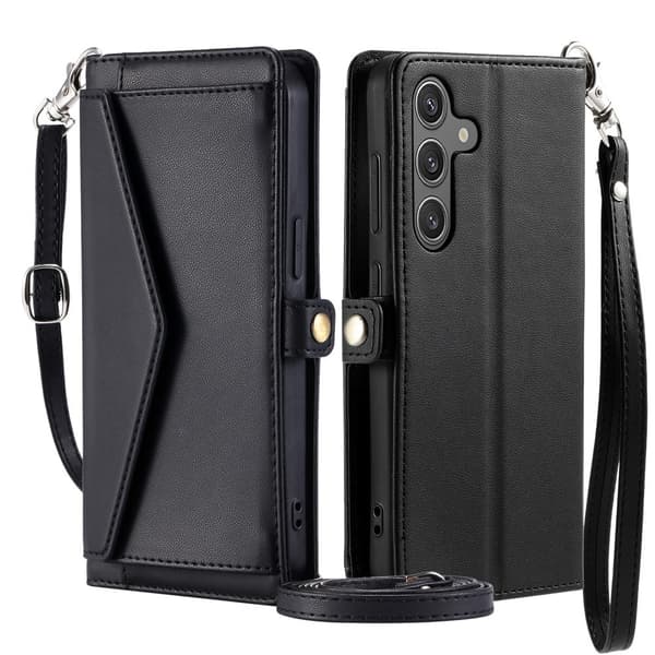 SKALO Samsung A56 5G PU-Läder Envelope Plånboksfodral - Svart