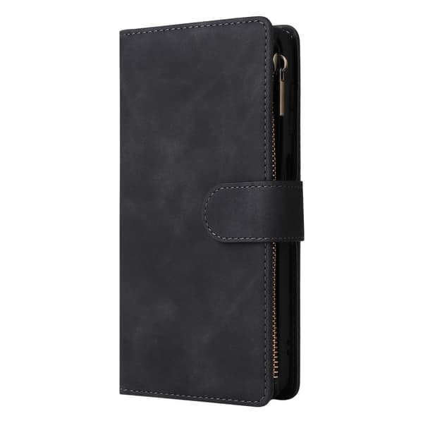 SKALO Samsung A56 5G Zipper PU-læder Flip Cover - Sort