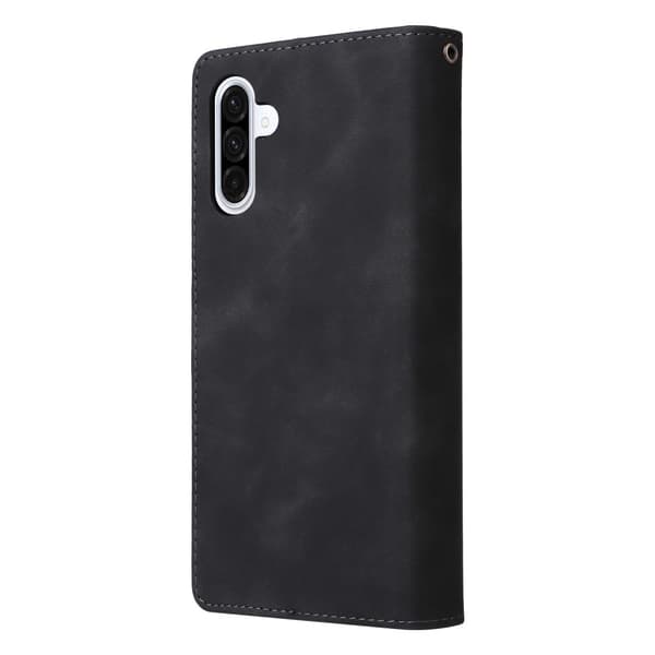 SKALO Samsung A56 5G Zipper PU-læder Flip Cover - Sort