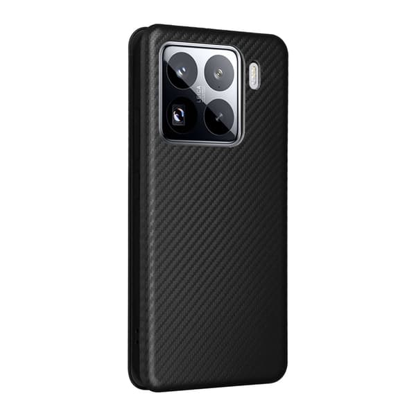 SKALO Xiaomi 15 Carbon Fiber Plånboksfodral - Svart