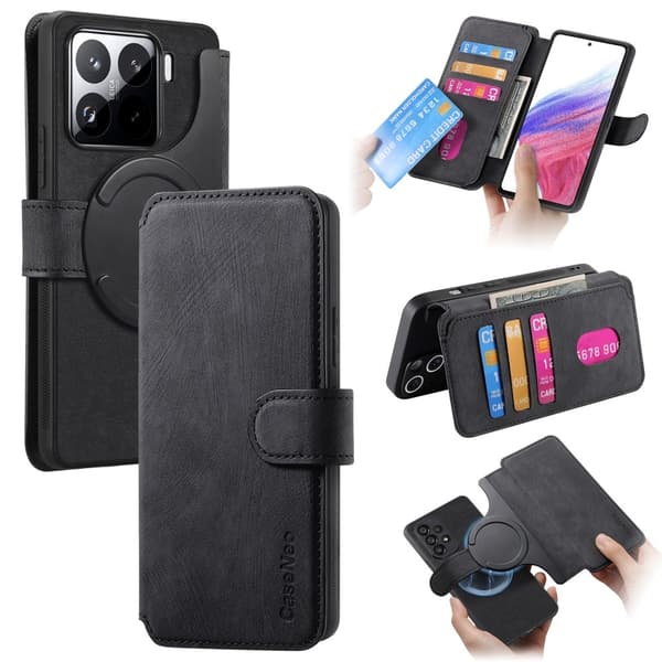 SKALO Xiaomi 15 CASENEO MW-03 Plånboksfodral - Svart