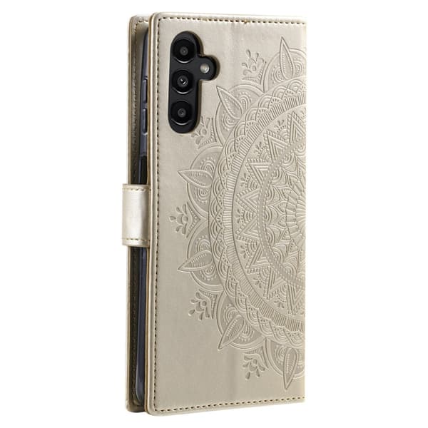 SKALO Samsung A56 5G Mandala Lompakkokotelo - Kulta