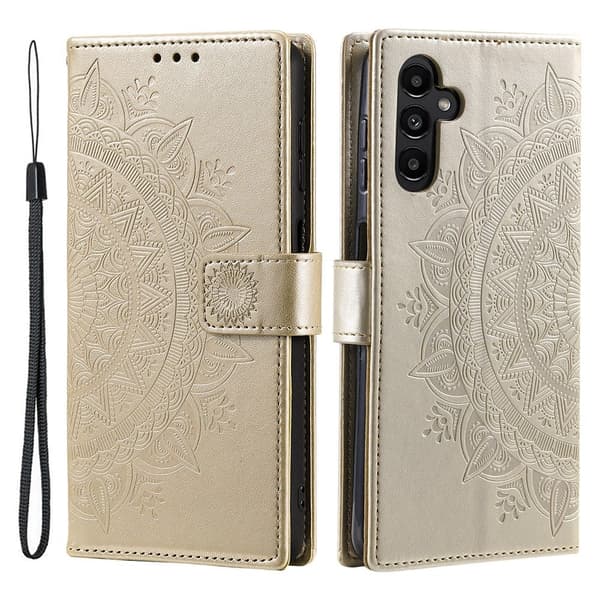 SKALO Samsung A56 5G Mandala Flip Cover - Guld