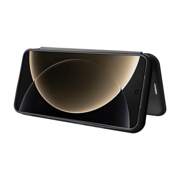 SKALO Xiaomi 15 Ultra 5G Carbon Fiber Plånboksfodral - Svart