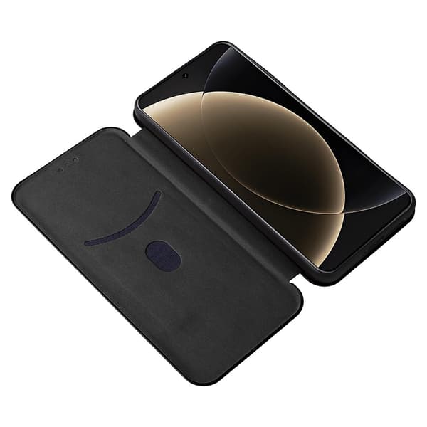 SKALO Xiaomi 15 Ultra 5G Carbon Fiber Plånboksfodral - Svart
