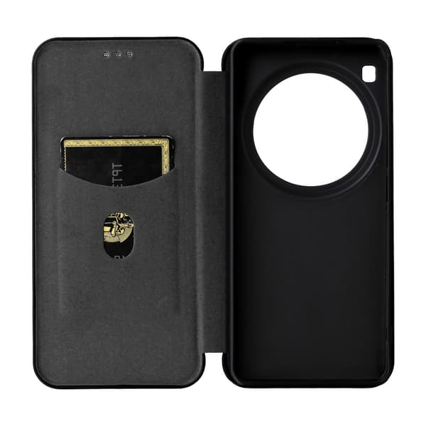 SKALO Xiaomi 15 Ultra 5G Carbon Fiber Plånboksfodral - Svart