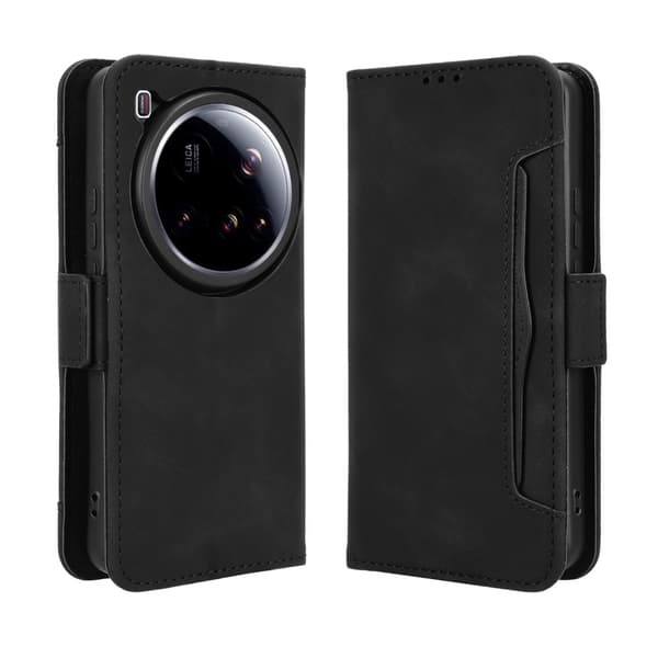 SKALO Xiaomi 15 Ultra 5G 6-LOKEROA Lompakkokotelo - Musta