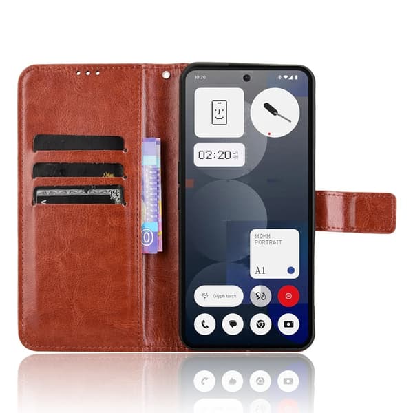 SKALO Nothing Phone (3a) Pro 5G PU-läder Plånboksfodral - Svart