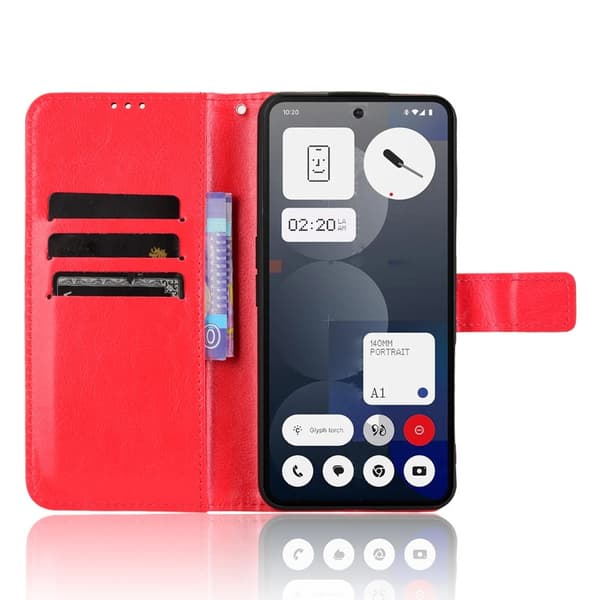 SKALO Nothing Phone (3a) Pro 5G PU-läder Plånboksfodral - Svart