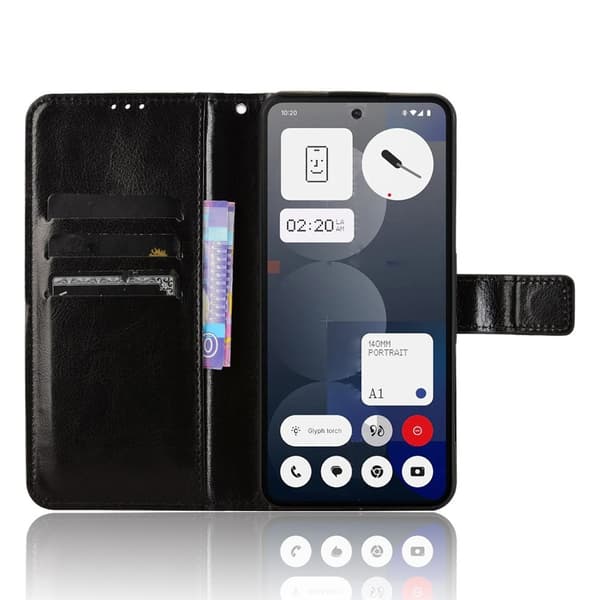 SKALO Nothing Phone (3a) Pro 5G PU-läder Plånboksfodral - Svart