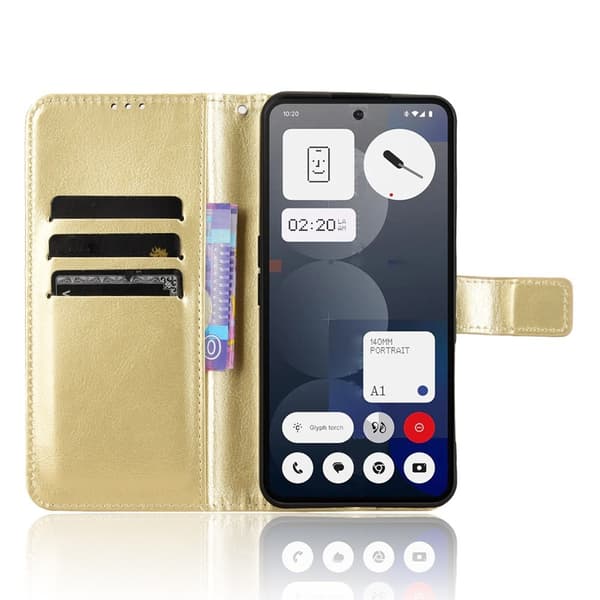 SKALO Nothing Phone (3a) Pro 5G PU-läder Plånboksfodral - Svart