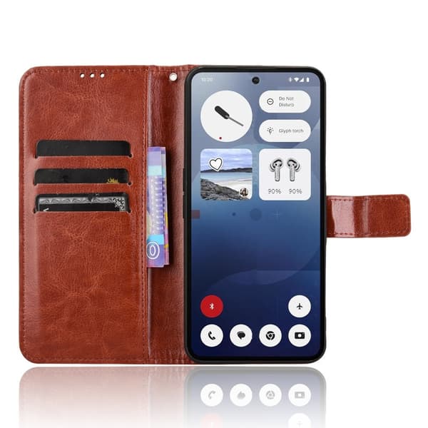 SKALO Nothing Phone (3a) 5G PU-läder Plånboksfodral - Svart