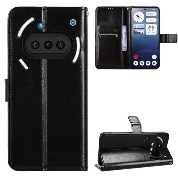 SKALO Nothing Phone (3a) 5G PU-läder Plånboksfodral - Svart