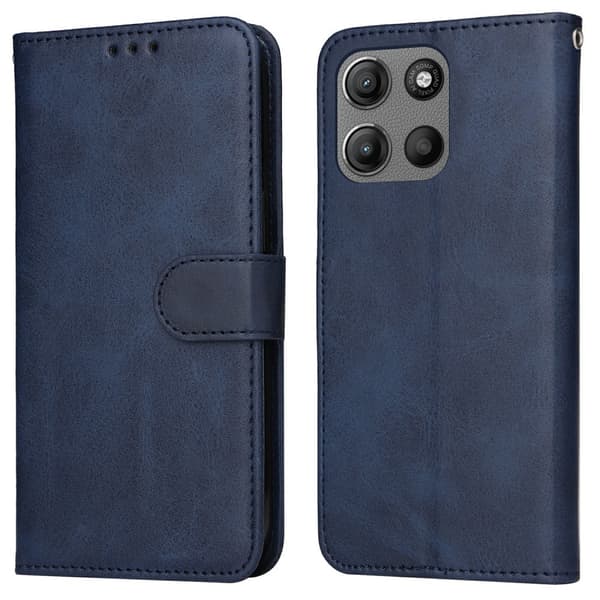 SKALO Motorola Moto G15 Power PU-nahka Lompakkokotelo Sininen