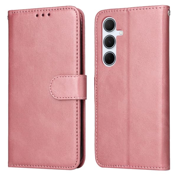 SKALO Samsung A56 5G PU-läder Plånboksfodral Rosa