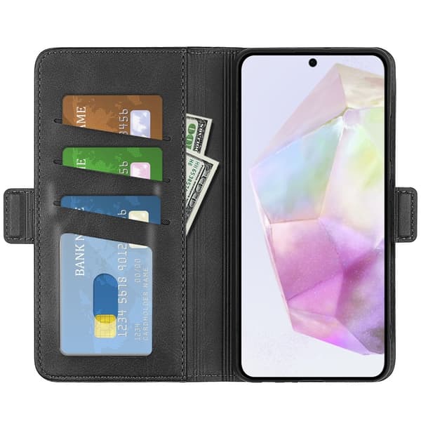 SKALO Samsung A56 5G Premium ID Plånboksfodral - Svart