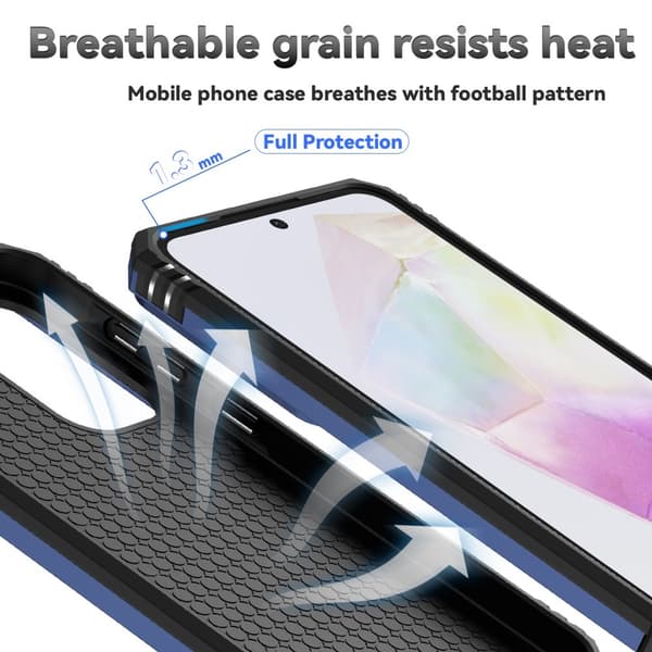 SKALO Samsung A56 5G Armor Metallirengas Kameraliukusuoja Suojakuori - Sininen
