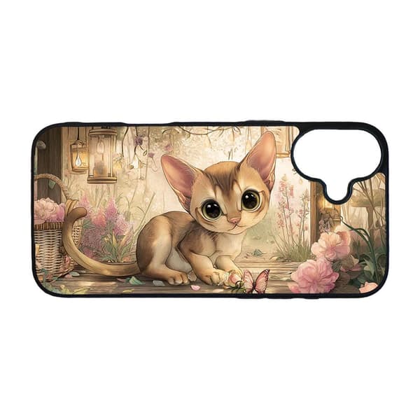 Sarjakuva Abessinian Kissa iPhone 16 Matkapuhelimen Kansi