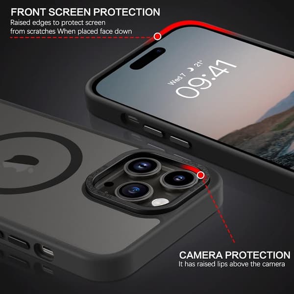 iPhone 14 Pro Max matt svart Magsafe-deksel