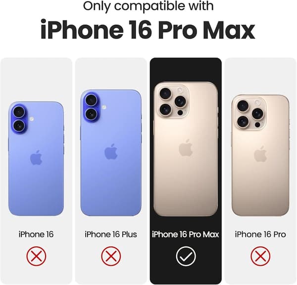 iPhone 16 Pro Max Svart Matt Hårt Skal