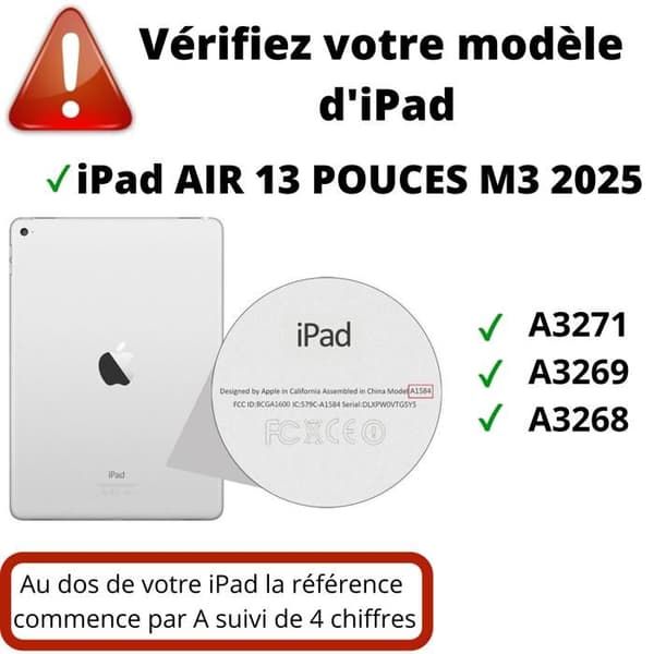 Coque Rotativ 360 - Phonillico® - iPad Air 13 tum M3 2025 - Svart - Skydd - Flera positioner
