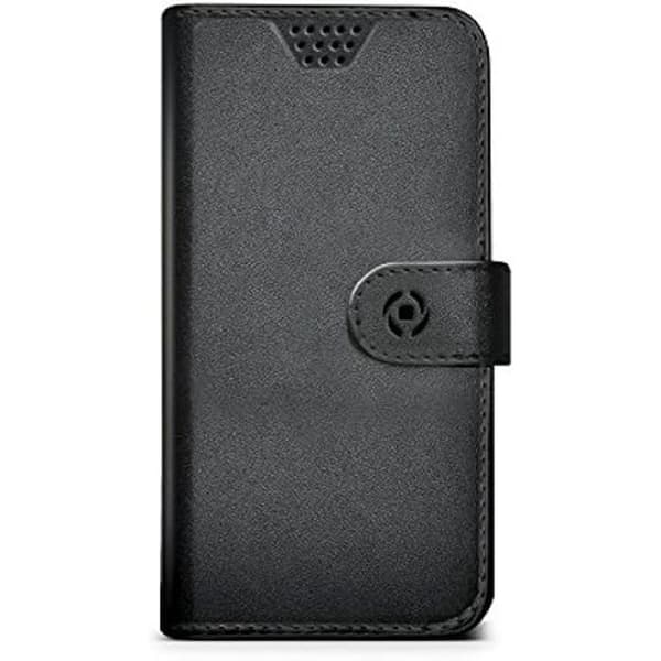 Foliofodral - CELLY - WALLYUNIMBK - Ekologiskt läder - Magnetisk stängning - 3,5-4,5" för Smartphone Svart