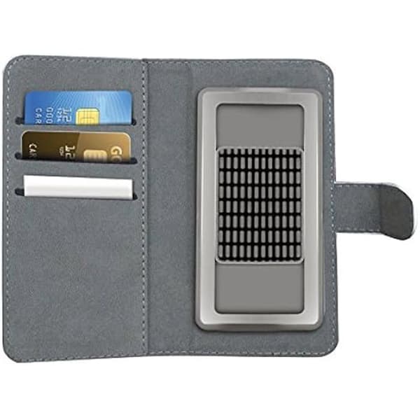 Foliofodral - CELLY - WALLYUNIMWH - Ekologiskt läder - Magnetisk stängning - Smartphone 3,5-4,5" Vit