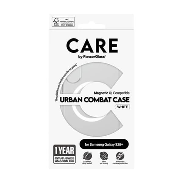 Coque för Galaxy S25 Plus Kompatibel Qi Antigulning Panzer Glas Transparent