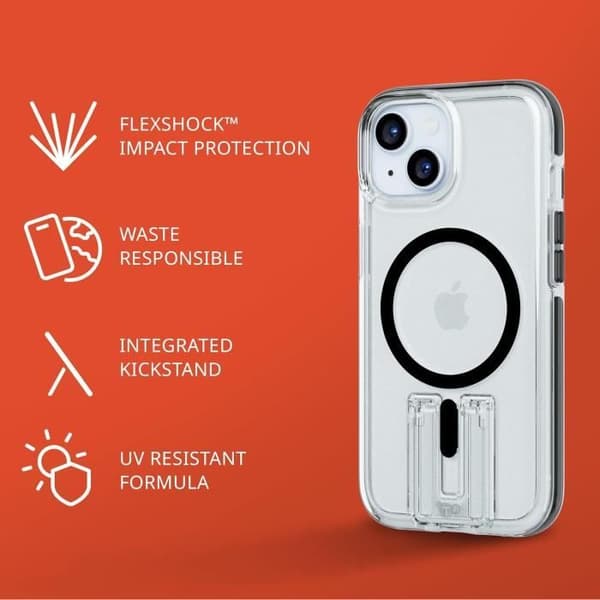 Coque - tech21 - Evo Crystal Kick - Kompatibel med MagSafe - Skydd 4,9m - Flexibel TPU