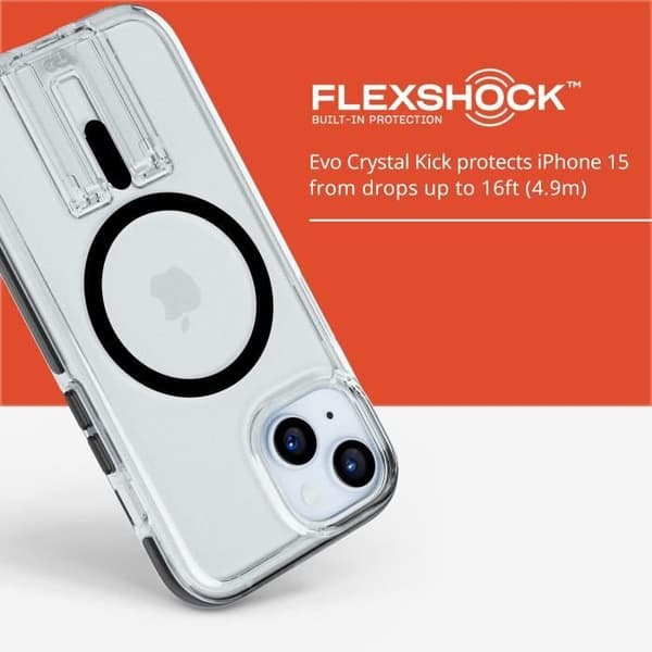Coque - tech21 - Evo Crystal Kick - Kompatibel med MagSafe - Skydd 4,9m - Flexibel TPU